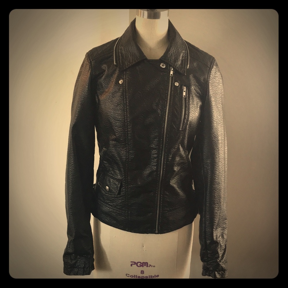 Vegan leather moto jacket